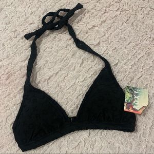 Roxy | Black Patterned Bikini Top